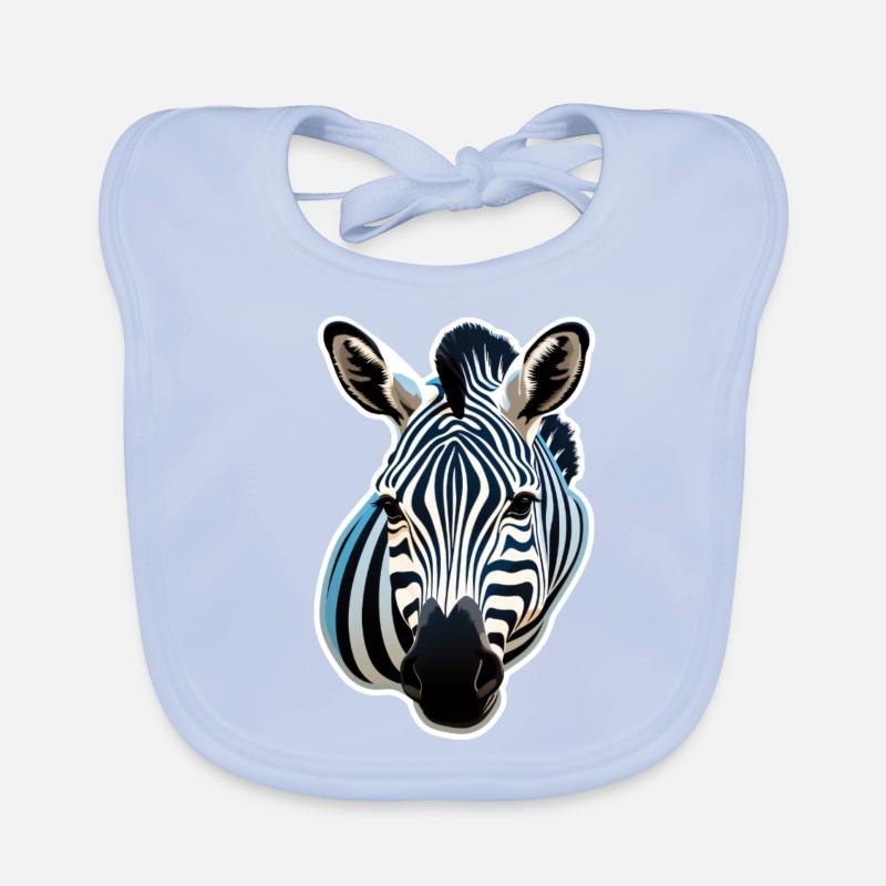 Zebra Head Organic Baby Bibs