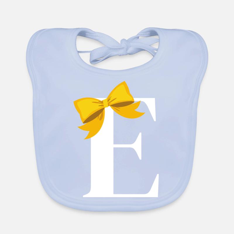 Letter e yellow bow Organic Baby Bibs