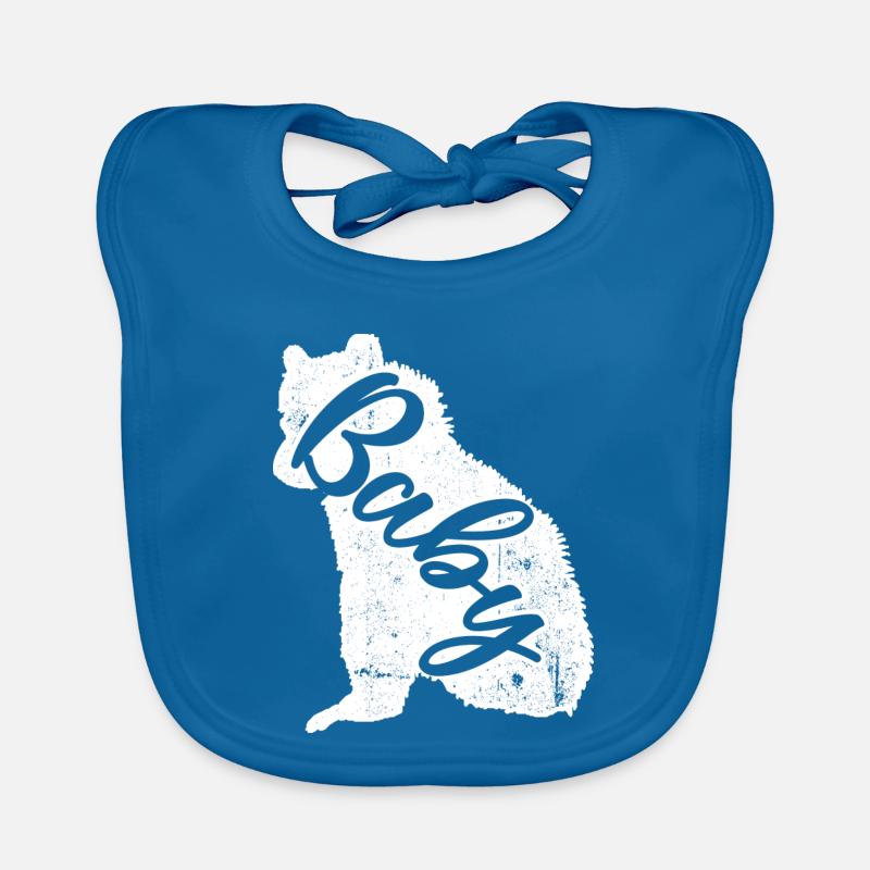 Baby Script Pooch on White Fur Organic Baby Bibs