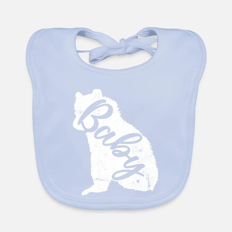 Baby Script Pooch on White Fur Organic Baby Bibs