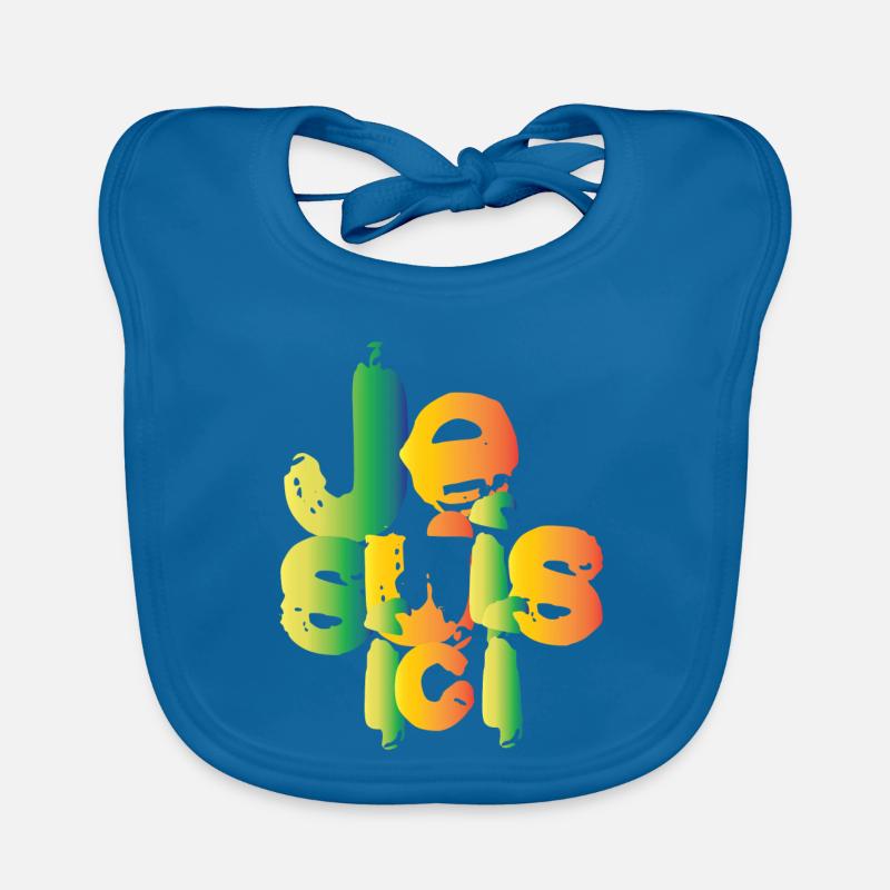 Ich bin hier - Baby Bio-Lätzchen - Pfauenblau