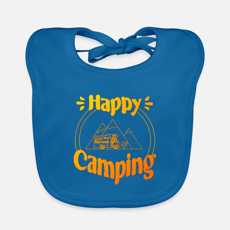 Happy Camping - conception graphique joyeuse et cool Bavoir bio Bébé