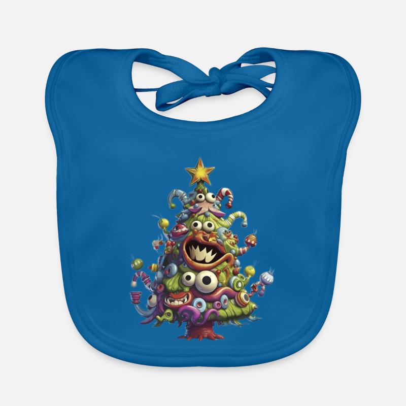 Arbre de Noël Arbre de Noël Arbre de Noël - Bavoir bio Bébé - bleu paon
