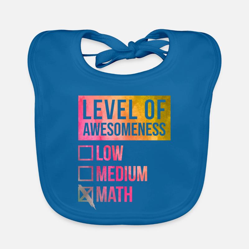 Mathématiques - Bavoir bio Bébé - bleu paon