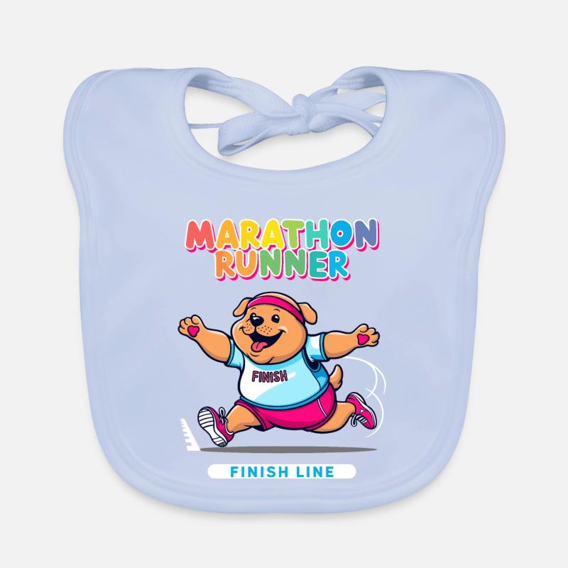 Dog Marathon Runner Organic Baby Bibs