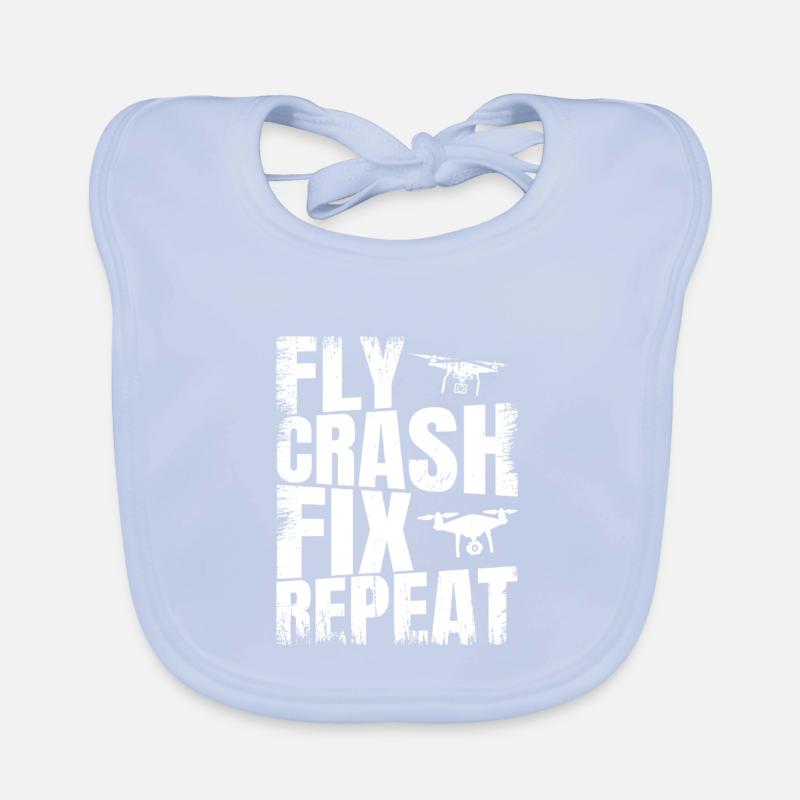 Fly_Crash_Fix_Repeat Organic Baby Bibs