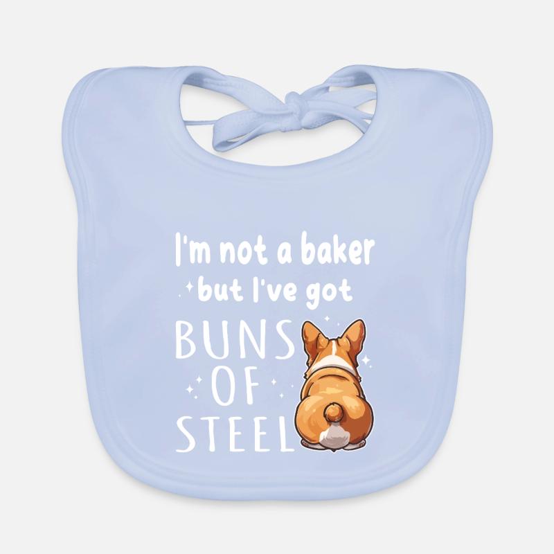 Petits pains d’acier Corgi Jeu de mots Bavoir bio Bébé