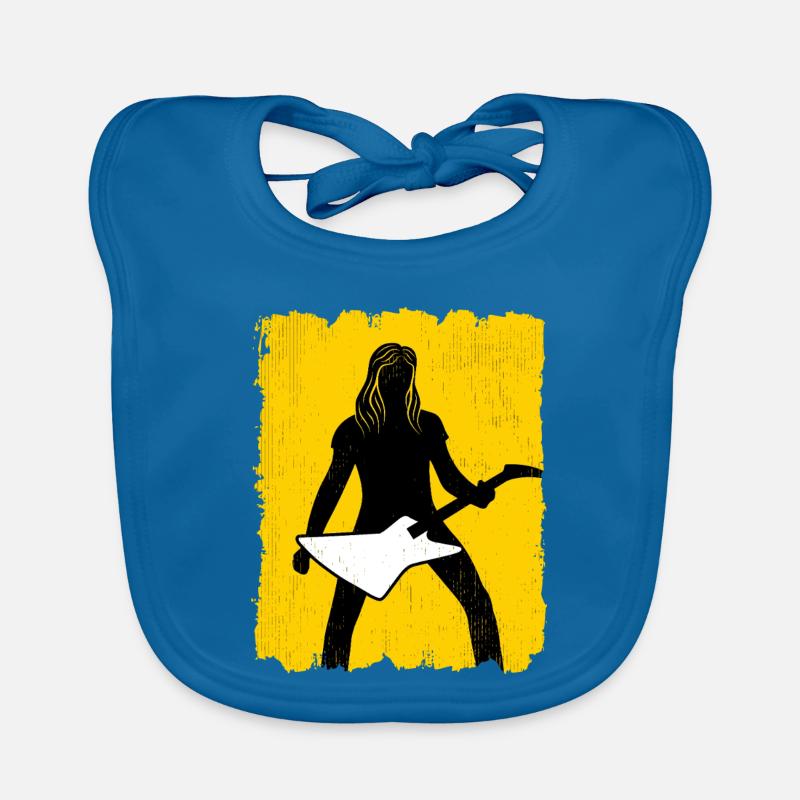 Affiche graffiti Silhouette du guitariste Bavoir bio Bébé