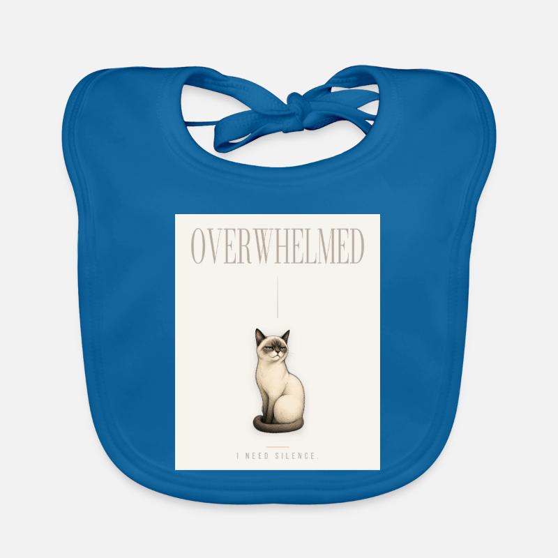 OVERWHELMED. Noble Cat Introvert Meme Design Baby Bio-Lätzchen