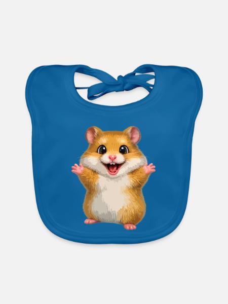 Goldhamster - Baby Bio-Lätzchen - Pfauenblau - Vorne