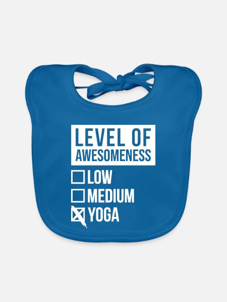 Yoga Yoga Yoga - Baby Bio-Lätzchen - Pfauenblau