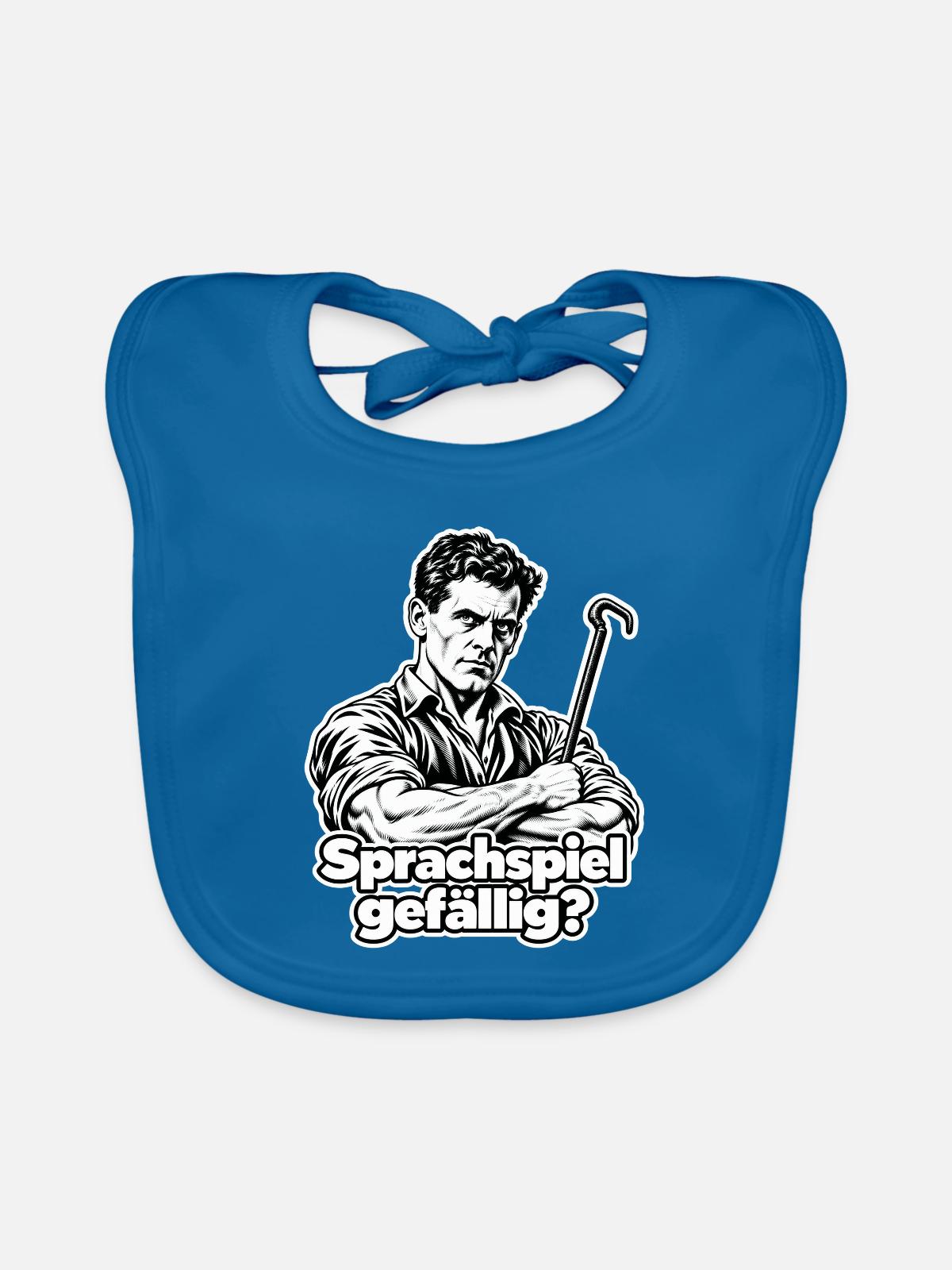 Sprachspiel gefällig? - Baby Bio-Lätzchen - Pfauenblau - Vorne