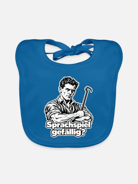 Sprachspiel gefällig? - Baby Bio-Lätzchen - Pfauenblau - Vorne