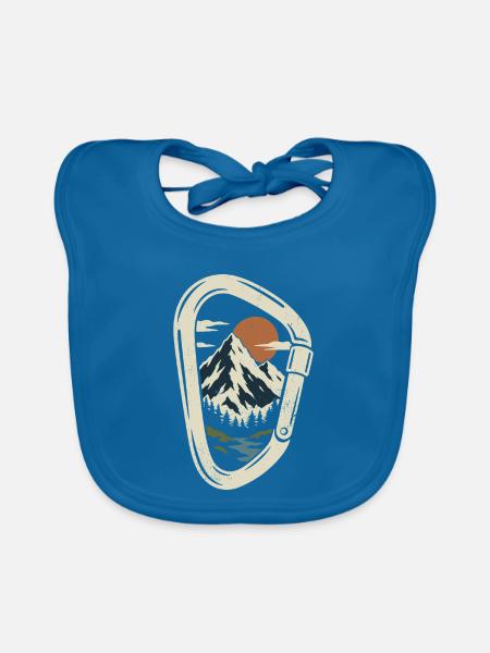 Vintage Mountain Carabiner – Klettern und Abenteuer - Baby Bio-Lätzchen - Pfauenblau