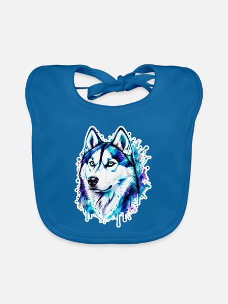 Husky - Baby Bio-Lätzchen - Pfauenblau