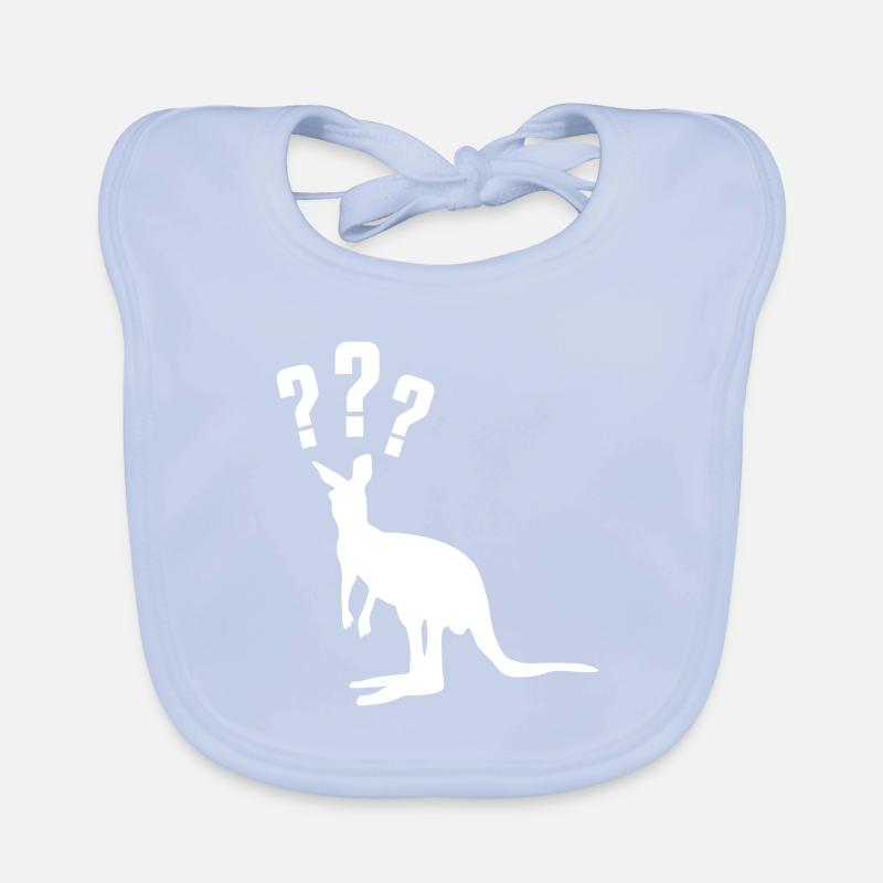 kangaroo silhouette question mark Organic Baby Bibs