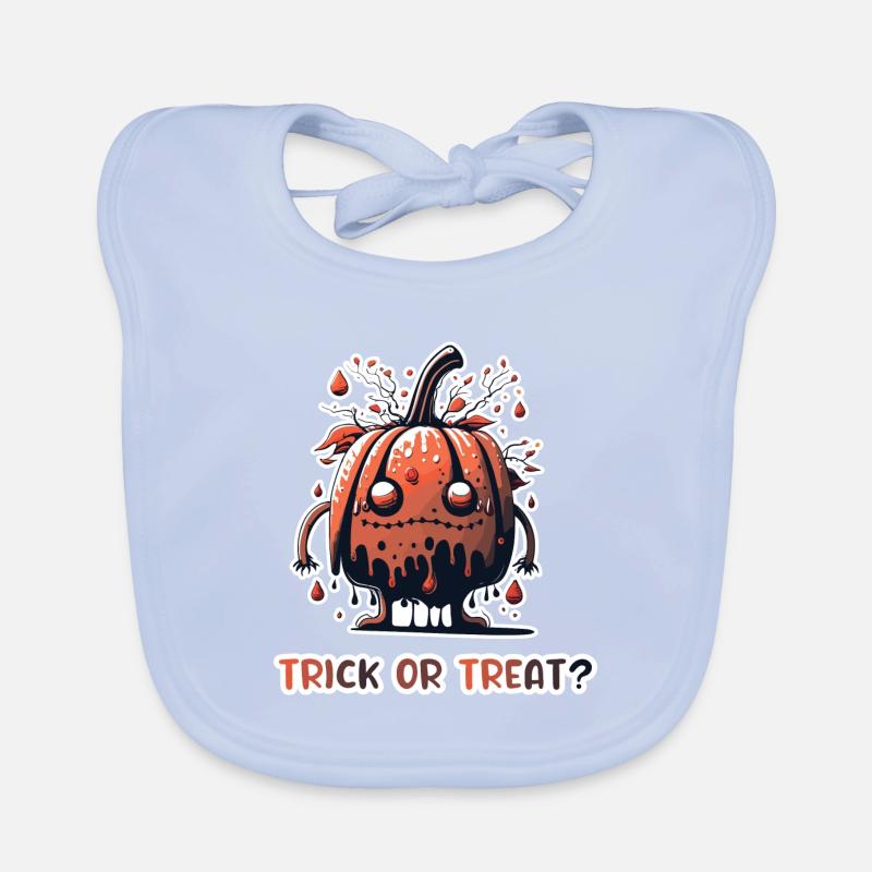 Funny Face Pumpkin Monster Organic Baby Bibs
