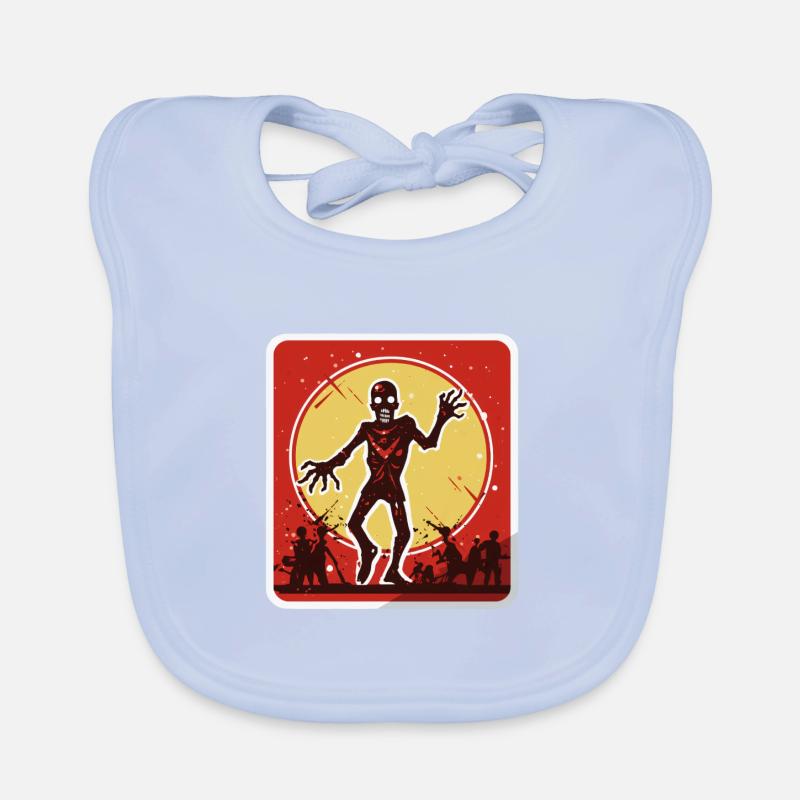 Halloween-Zombie-Warnschild Baby Bio-Lätzchen