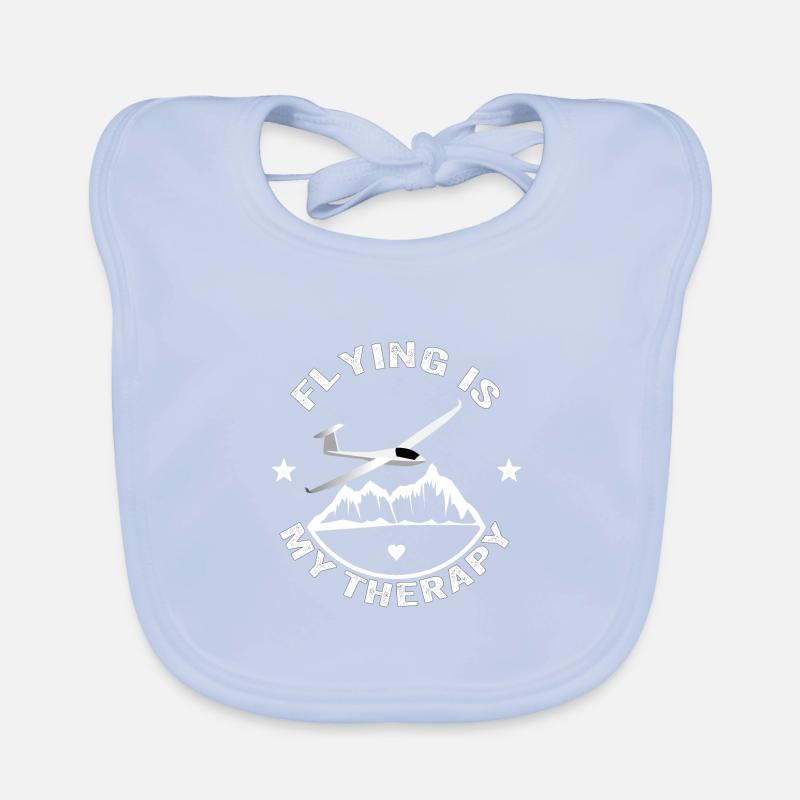 Flying is my therapy - Gift Pilot Organic Baby Bibs