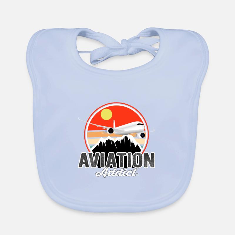 Aviation Addict A350 - Vintage Geschenk Pilot Baby Bio-Lätzchen