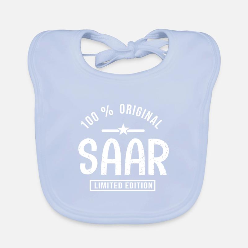 Saar Geschenk tshirt benutzerdefinierten Name Saar Baby Bio-Lätzchen