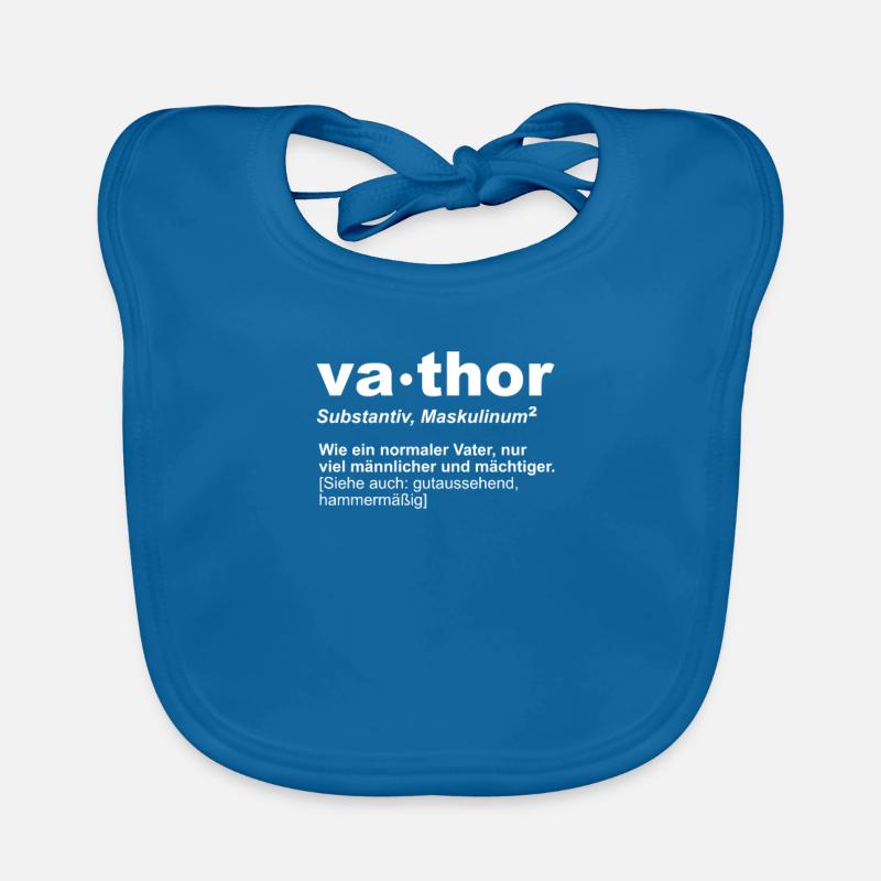Va Thor Vater Thor - Baby Bio-Lätzchen - Pfauenblau