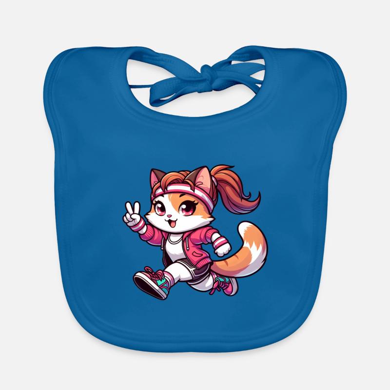 Chat jogging marathon fille femme en cours d'exécution conception Bavoir bio Bébé