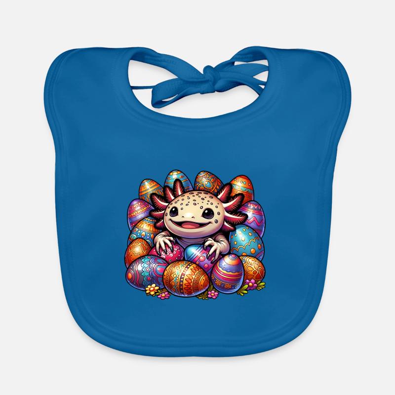 Easter Polar Bear Axolotl Cartoon Egg Design Organic Baby Bibs