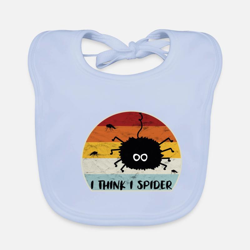 I Think I Spider Retro Ich Glaub Ich Spinne Fliege Baby Bio-Lätzchen