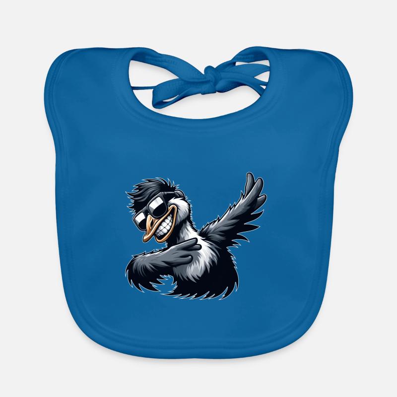 Cool Emu Ostrich Dabbing Dance Organic Baby Bibs