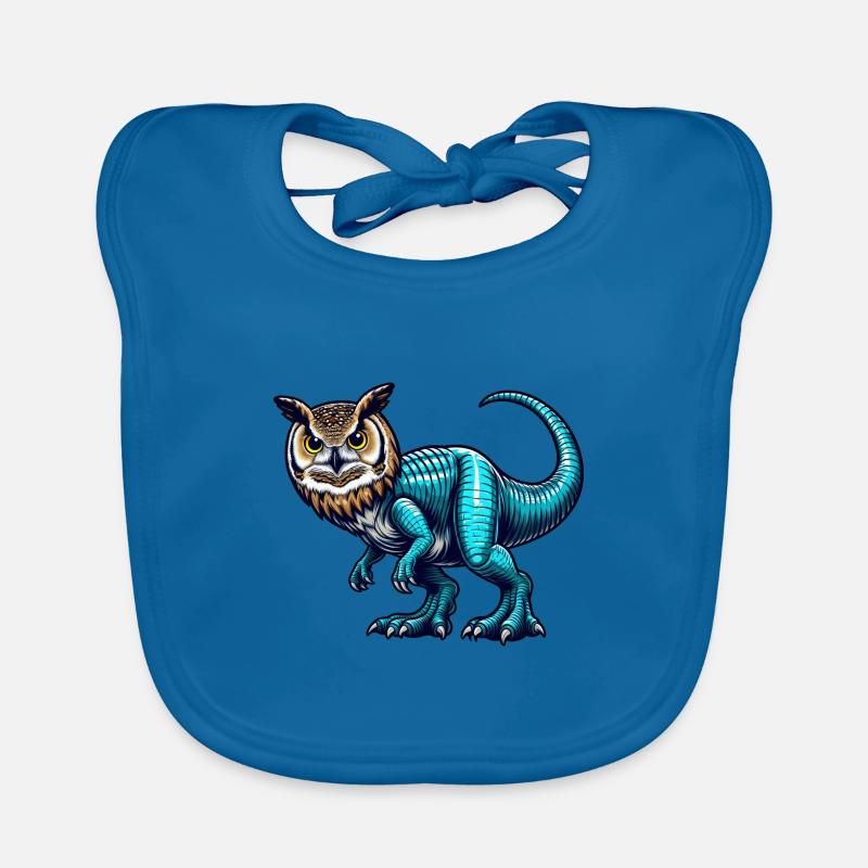 T-Rex Owl Fusion Mythical Beast Design Organic Baby Bibs