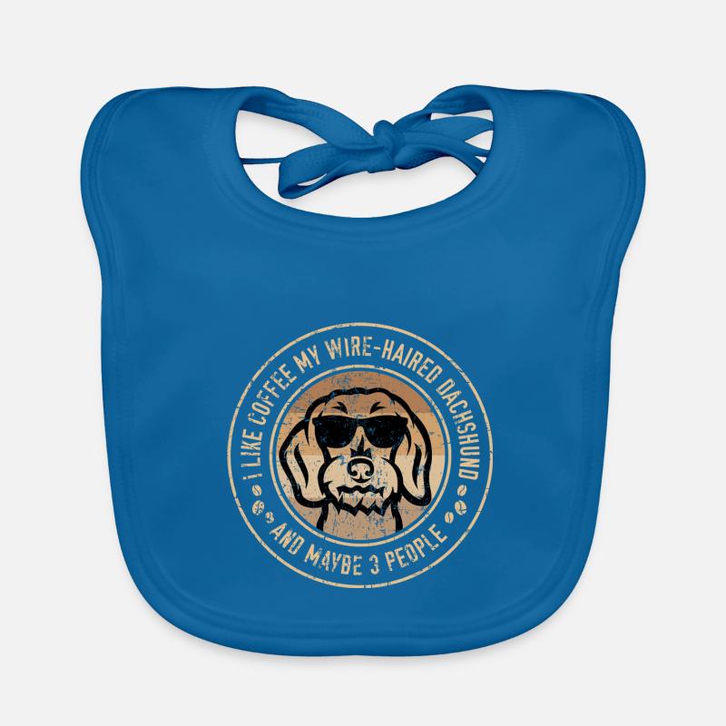 Rough-haired dachshund and coffee Organic Baby Bibs