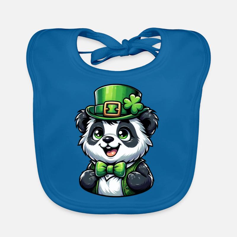 St. Patrick's Panda Celebration Organic Baby Bibs