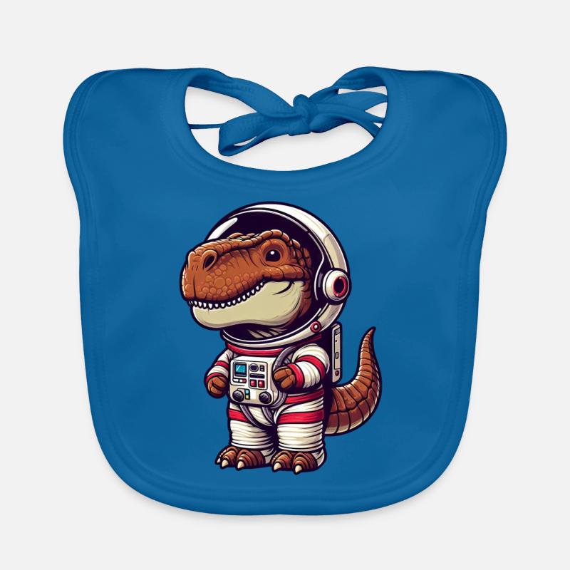 Dino Astronaute dans l’espace Dessin animé Bavoir bio Bébé