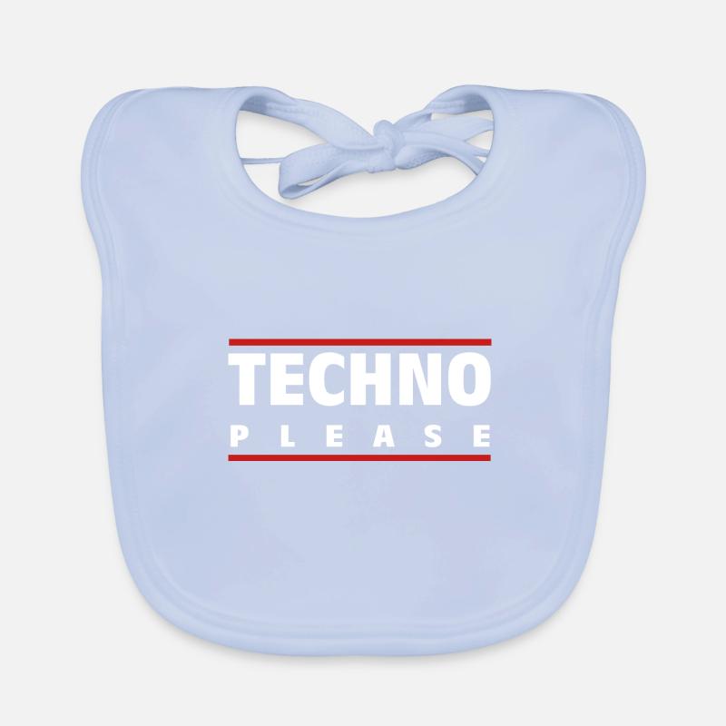 Techno Please - Musique électro - Batterie et basse Bavoir bio Bébé