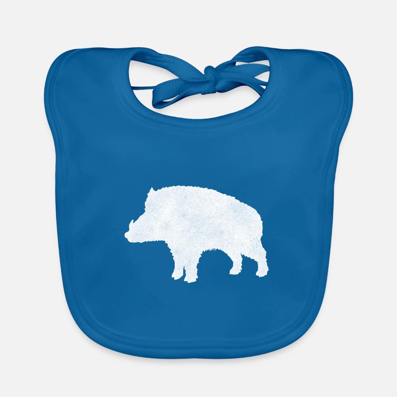 Wildschwein - Baby Bio-Lätzchen - Pfauenblau
