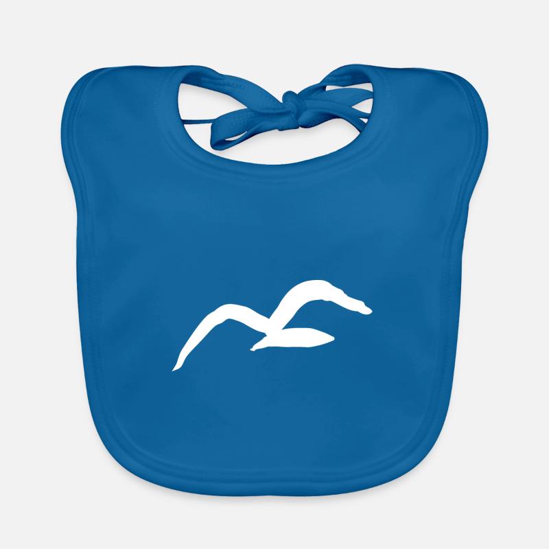 Möwe - Baby Bio-Lätzchen - Pfauenblau