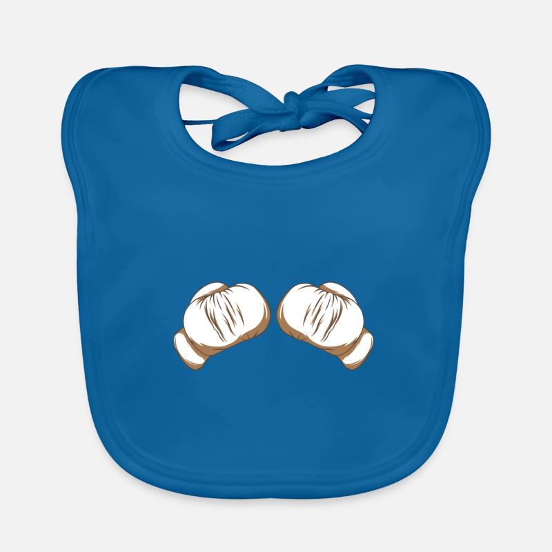 Boxhandschuhe - Baby Bio-Lätzchen - Pfauenblau