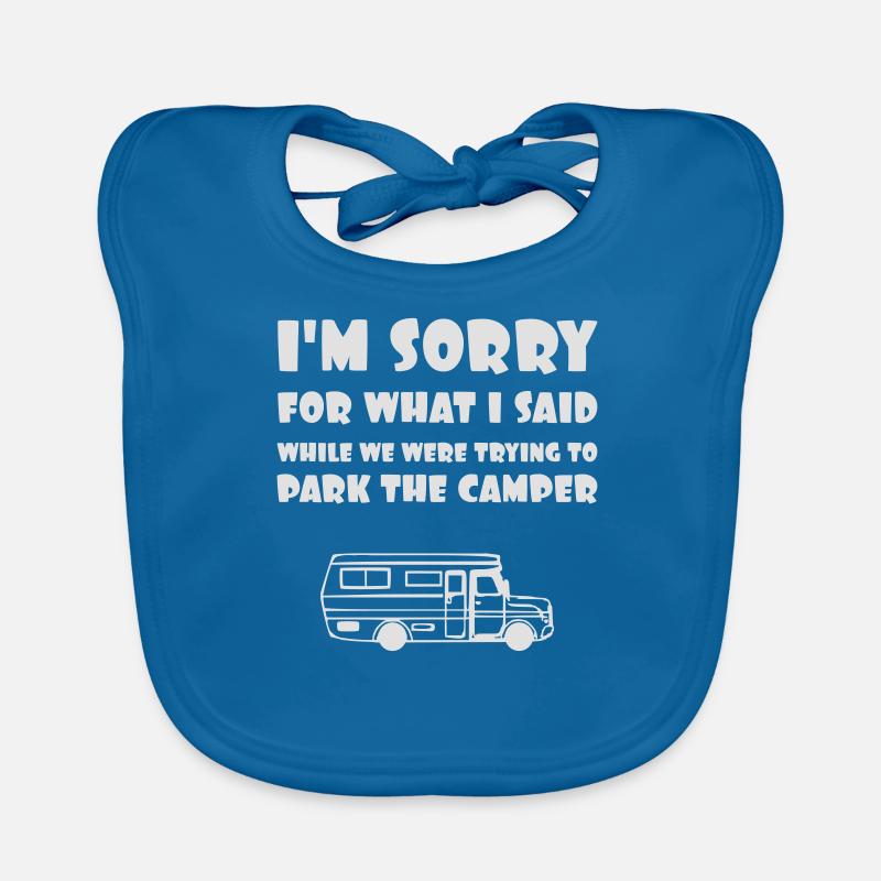 Camper Spruch - Baby Bio-Lätzchen - Pfauenblau