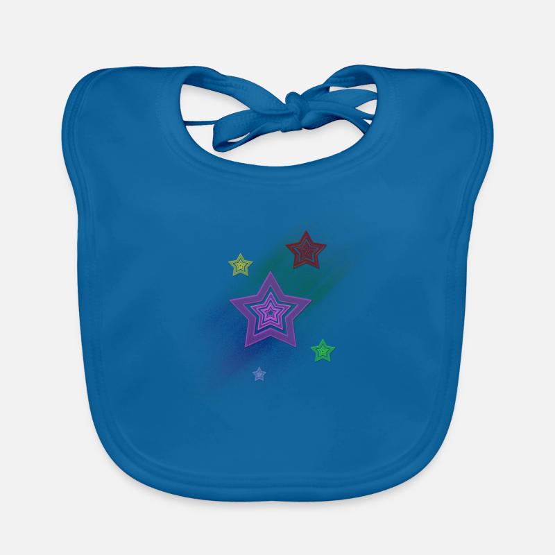 Sternchen - Baby Bio-Lätzchen - Pfauenblau