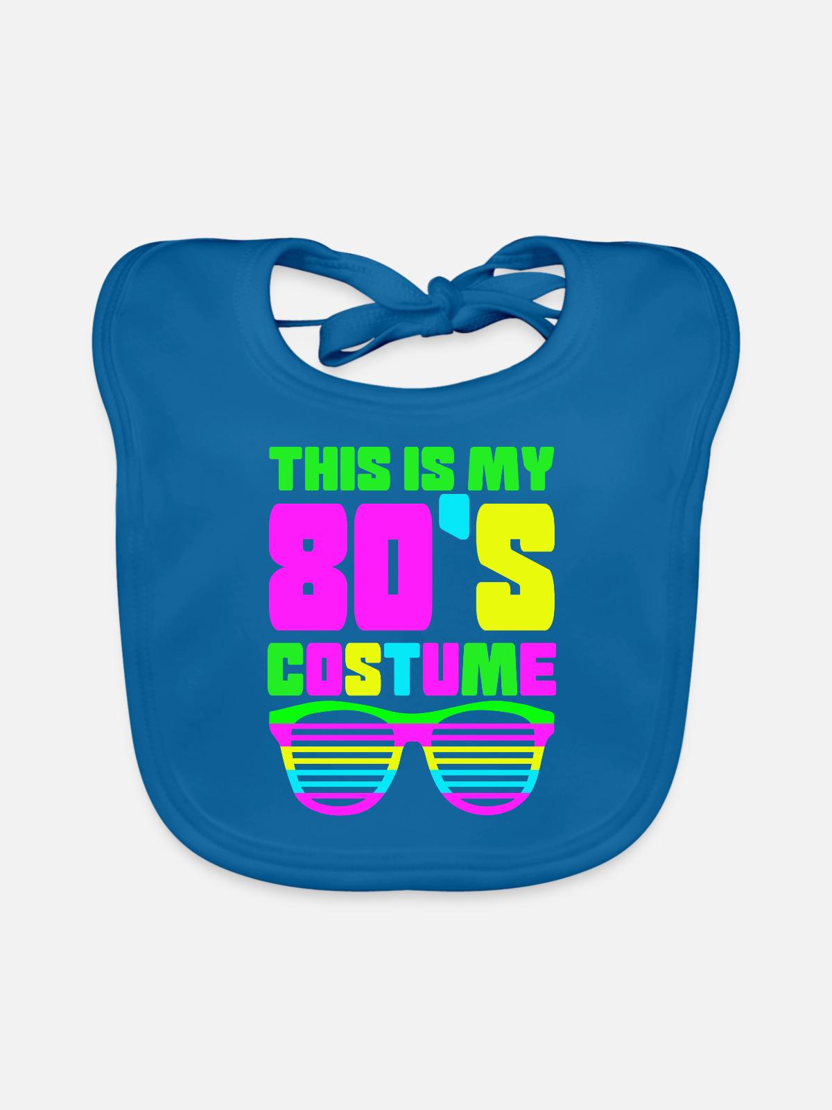 80er Jahre Bad Taste - Baby Bio-Lätzchen - Pfauenblau - Vorne