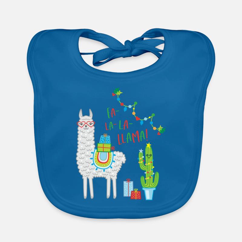 Fa la Llama Weihnachtspullover Weihnachtsgeschenk - Baby Bio-Lätzchen - Pfauenblau