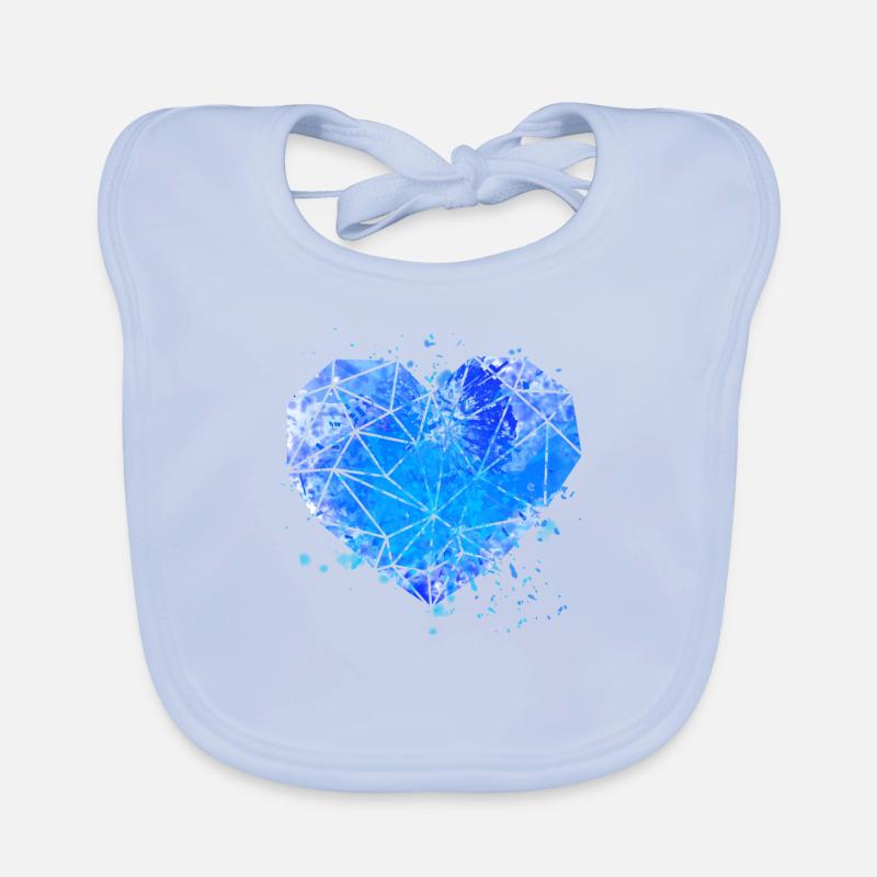Heart Explosion (blue) Organic Baby Bibs