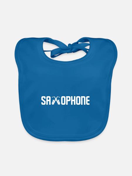 Saxophon - Baby Bio-Lätzchen - Pfauenblau