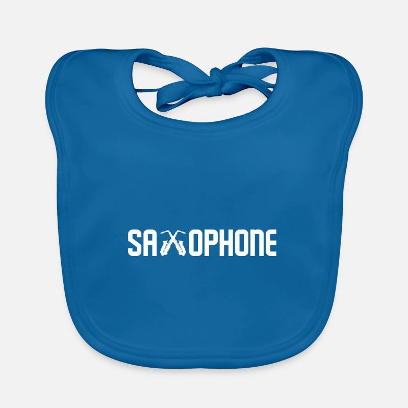 Saxophon - Baby Bio-Lätzchen - Pfauenblau