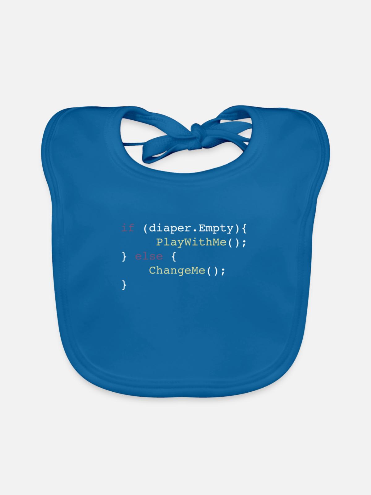 Programmiererkörper - Baby Bio-Lätzchen - Pfauenblau - Vorne