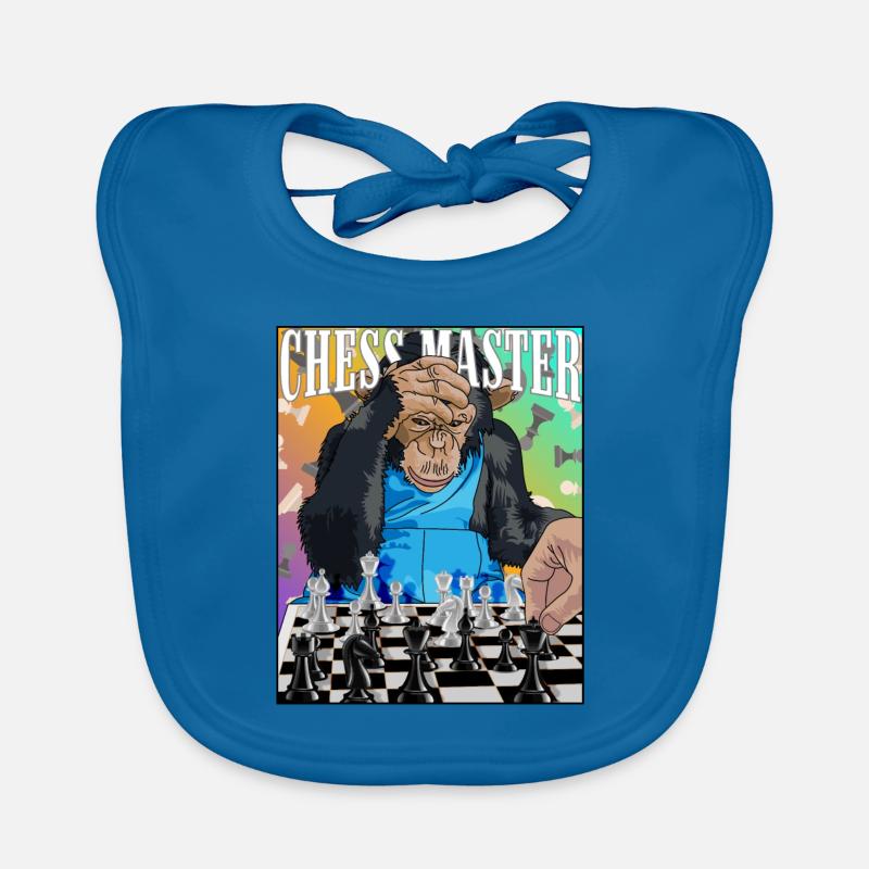 Jeu d’échecs Chimpanzé d’échecs cadeau Bavoir bio Bébé