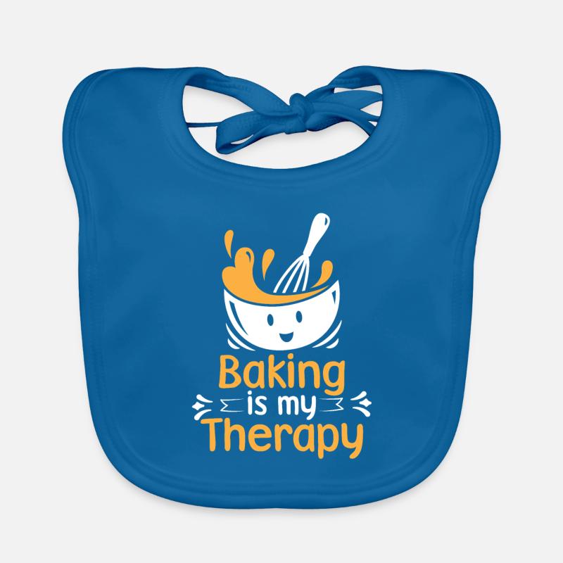 Baking Is My Therapy Cake Artist Baker Cupcake Organic Baby Bibs