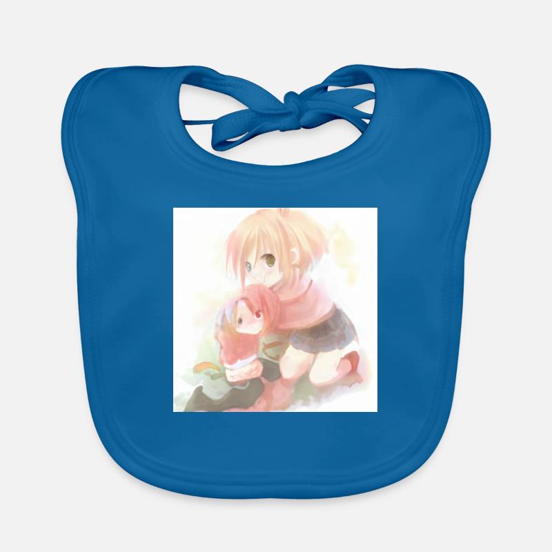 Anime - Bavoir bio Bébé - bleu paon