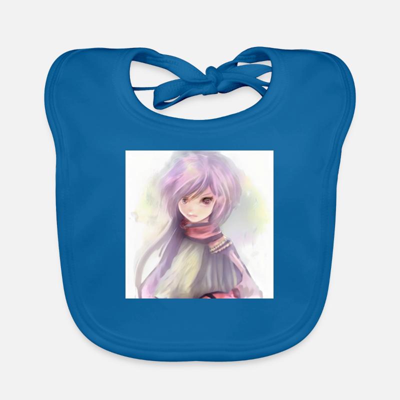 Anime - Bavoir bio Bébé - bleu paon